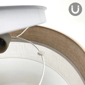 Plafoniera SIRJA WOOD 1xE27/15W/230V diametro 35 cm bianco/quercia