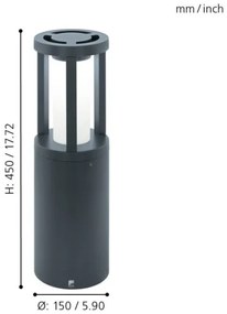 Eglo 97252 - Lampada LED da esterno GISOLA 1xLED/12W/230V IP44 450 mm
