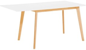 Tavolo da pranzo estensibile legno chiaro/bianco 120/155 x 80 cm MEDIO Beliani