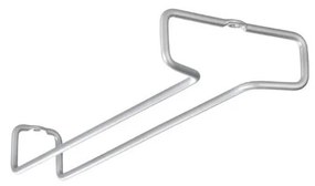 Set di portabicchieri da vino da parete argentati in acciaio 2 pz Rail – Metaltex