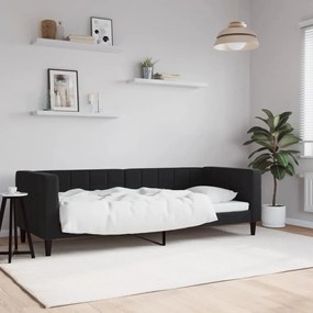 Letto Da Giorno Nero 80x200 Cm İn Velluto /