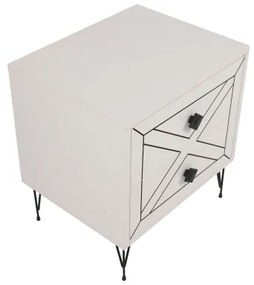 Comodino LUNA 50x55 cm bianco