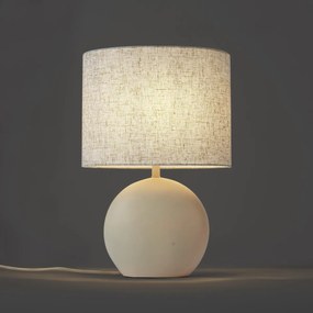 Lampada da tavolo Japandi beige con paralume in lino - Timo