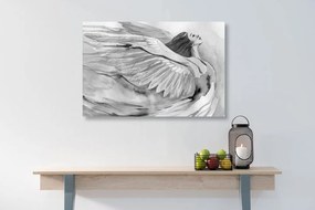 Quadro su tela – Angelo libero in bianco e nero
