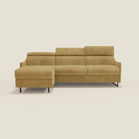 Loto Divano Letto Angolare con Penisola contenitore, Poggiatesta, Materasso Alto H18 in morbido tessuto impermeabile T14
