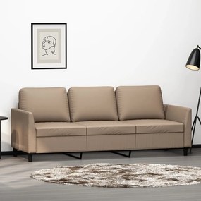 Divano A 3 Posti Cappuccino 180 Cm İn Similpelle /