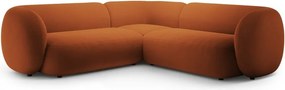 Divano angolare color terracotta con rivestimento in velluto Kate – Micadoni