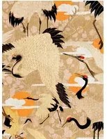 Mindthegap Carta da parati Birds of Happiness - Beige/ Orange