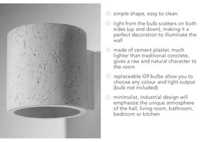 Lampada da parete in cemento Roda - Sollux