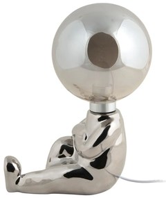 Lampada da tavolo per bambini argentata Joey – Leitmotiv