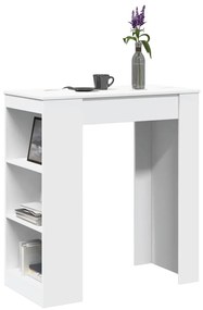 Tavolo Bar Con Rastrelliera Bianco 95x47x103,5 Cm Multistrato /