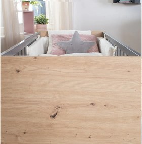 Lettino grigio/di colore naturale 60x120 cm Anna – Roba