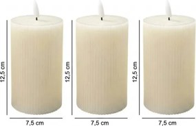 Set di 3 candele LED BRILLO LED/3xAAA 12,5 cm colore crema + telecomando