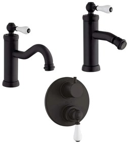 Kit miscelatori lavabo bidet e incasso doccia con deviatore serie Tosca nero opaco Jacuzzi Rubinetteria