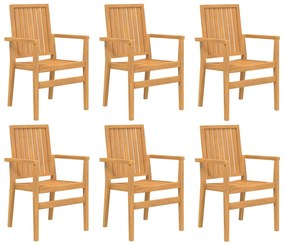 Set da pranzo da giardino 7 pz in legno massello di teak