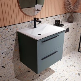 Lavabo a incasso rettangolare vasca centrale FLAT L 61 x H 16 x P 40 cm in ceramica bianco opaco