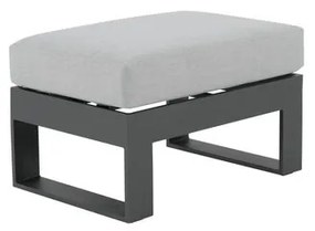 Pouf da giardino con cuscino grigio Las Vegas NATERIAL, struttura in alluminio seduta in poliestere antracite, L 50 x H 46 x P 75 cm