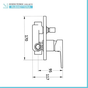 Set doccia tondo cromo 2 vie braccio 35 cm soffione 20 cm e kit doccino inclusi linea Erika