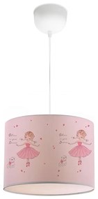 Lampada a sospensione per cameretta CANDY 1xE27/40W/230V rosa