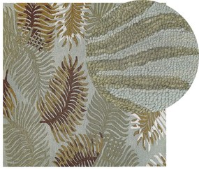 Tappeto lana motivo foglia multicolore 200 x 200 cm VIZE Beliani