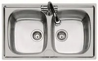 Lavello inox 2 v 86x50 incasso cod 77406