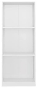 Libreria a 3 ripiani bianco lucido 40x24x108 cm in truciolato