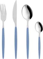 Set 16 posate Petali manico blu