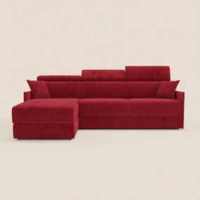 Miryam divano letto angolare compatto - poggiatesta reclinabili e penisola contenitore in tessuto smacchiabile T31