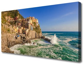 Foto quadro su tela Paesaggio di montagna del mare 100x50 cm
