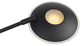 Lampada da terra moderna nera con braccio di lettura incl. LED - Ibiza