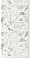 Ferm Living Carta da parati Animals - Off-White