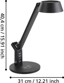 Eglo 99832 - Lampada da tavolo touch dimmerabile a LED BANDERALO LED/4,8W/230V nera