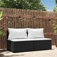 Divani Centrali da Giardino con Cuscini 2pz in Polyrattan Nerocod mxl 106122