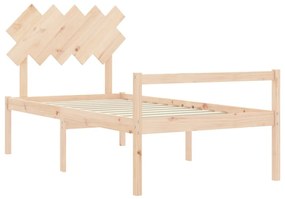 Letto per anziani con testiera 100x200 cm in legno massello