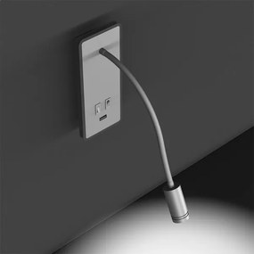 LED Lampada flessibile da parete con base USB 1xLED/8W+1xLED/2W/230V bianco