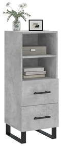 Credenza grigio cemento 34,5x34x90 cm in legno multistrato