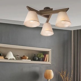 Brilagi - Plafoniera LED ANTHONY 3xE14/40W/230V rovere noce/beige