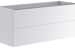 Mobile da bagno sospeso sotto lavabo Opera L 119.5 x H 50 x P 45.5 cm bianco opaco, 2 cassetti VISOBATH