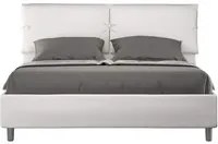 Letto Matrimoniale rivestito in Similpelle - SLEEPER Dimensione Rete: 160x210, Colore: Bianco, Tipologia Letto: Con Rete