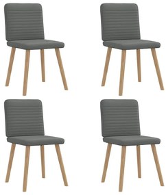 Sedie Da Pranzo 4 Pz Grigio Scuro İn Tessuto /