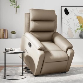 Poltrona Alzapersona Reclinante Elettrica Cappuccino Similpelle /