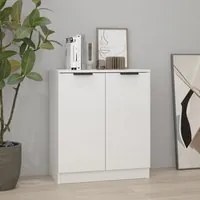 Credenza Bianco Lucido 60x30x70 cm in Legno Multistrato 811067