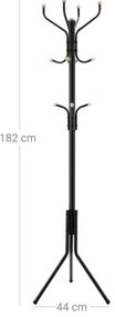 Appendiabiti da terra LINEA, nero