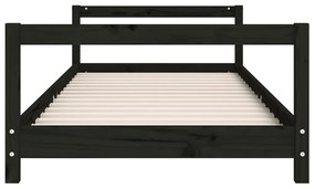 Giroletto per bambini nero 80x200 cm in legno massello di pino