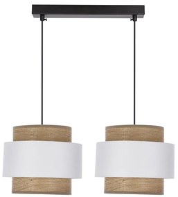 Lampadario a sospensione con filo FORNI 2xE27/40W/230V marrone/bianco