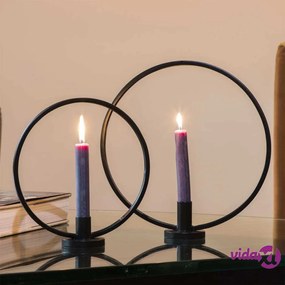 HI Set Portacandele ad Anello 2pz Nero
