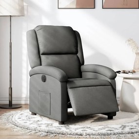 Poltrona Elettrica Reclinabile Grigio Scuro İn Tessuto /