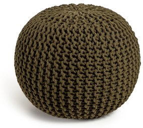 Kave Home - Pouf rotondo Chloe 100% cotone verde scuro Ø 50 cm
