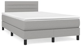 Giroletto A Molle Con Materasso Grigio Chiaro 120x190cm Tessuto /