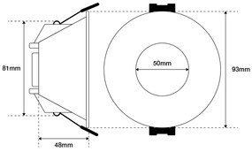 Faretto da Incasso Rotondo Fisso Bianco Foro Ø85mm in Policarbonato per GU10